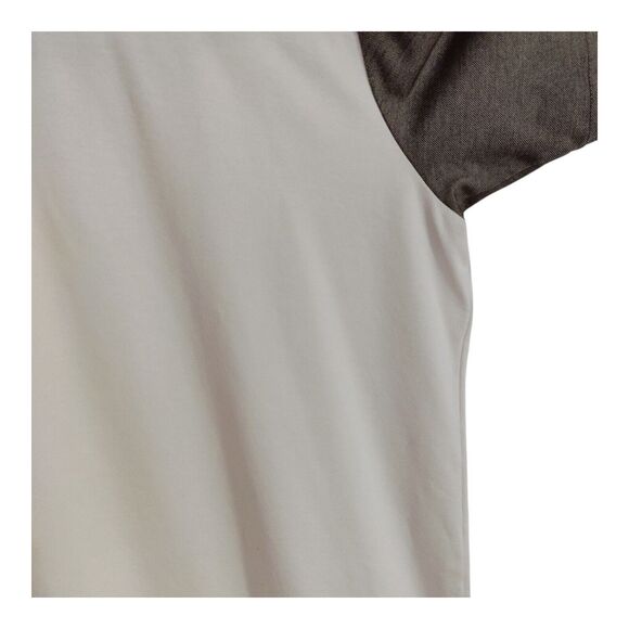 Travis Mathew Men's Golf Polo Shirt Embroidered Logo White/Gray Slit Hem size XL - Picture 3 of 9